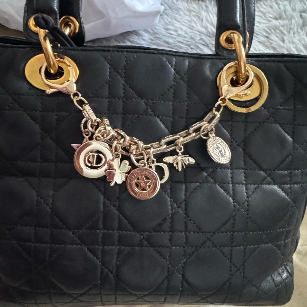 Dior Black Quilted Leather Satchel with Gold Hardware - Picture 7 of 15